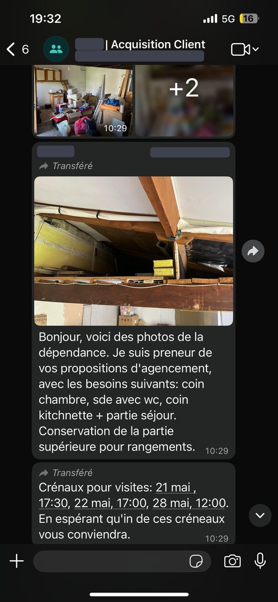 Projet de dépendance, Le client envoie ses photos et ses créneaux de visite