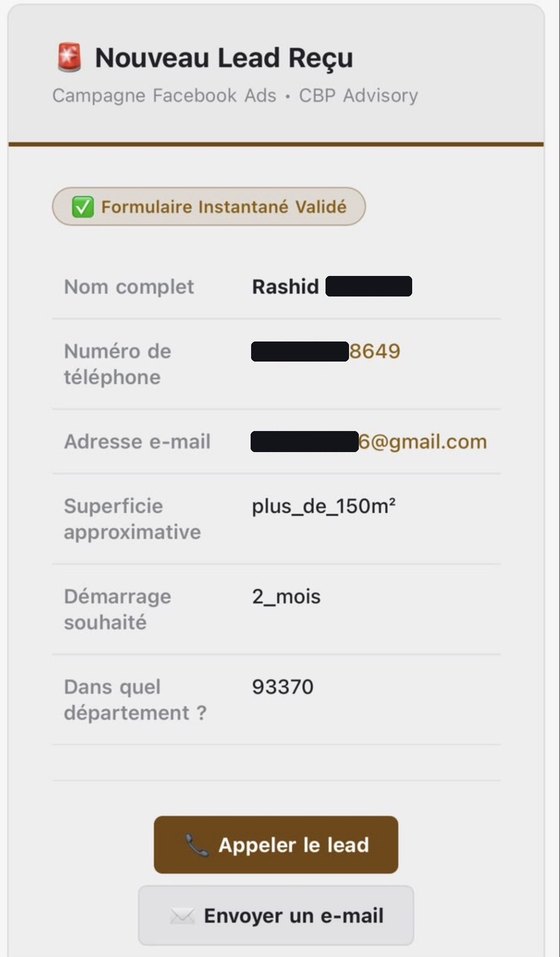 Lead +150 m², Formulaire validé, démarrage sous 2 mois (93)